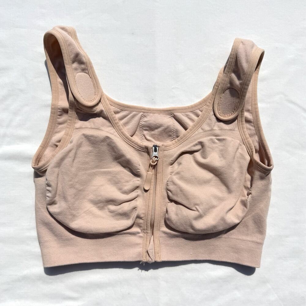 Amoena Leyla Zip ST-low Post Surgical Bra Medium Blush Pink 44604 Adjustable